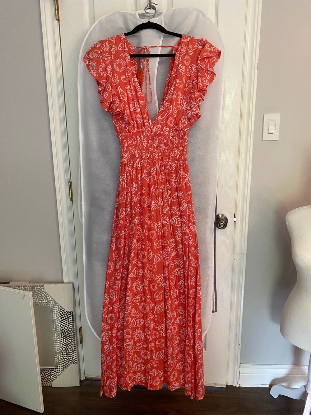 Tiare Hawaii X Anthropologie "Dahlia" Shell Printed Maxi Dress XS-S